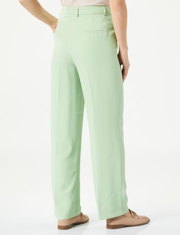 MAMALICIOUS Damen Nmdrewie Hw Straight Pants Ko Noos XS Quiet Green, XS Quiet Green