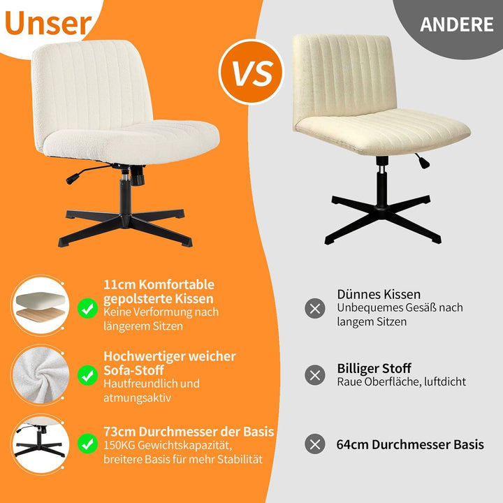 Bosmiller Bürostuhl Ohne Armlehnen Höhenverstellbar Schreibtischstuhl Armless Office Chair Schminkti