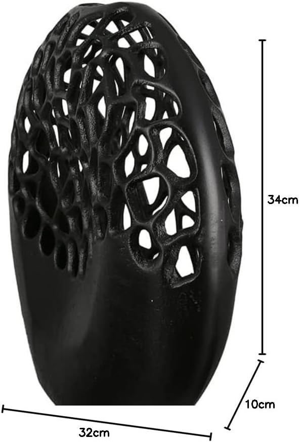 GILDE Vase Osaka schwarz H: 32 cm B: 34 cm T: 10cm 43490 Höhe 32 cm Schwarz, Höhe 32 cm Schwarz