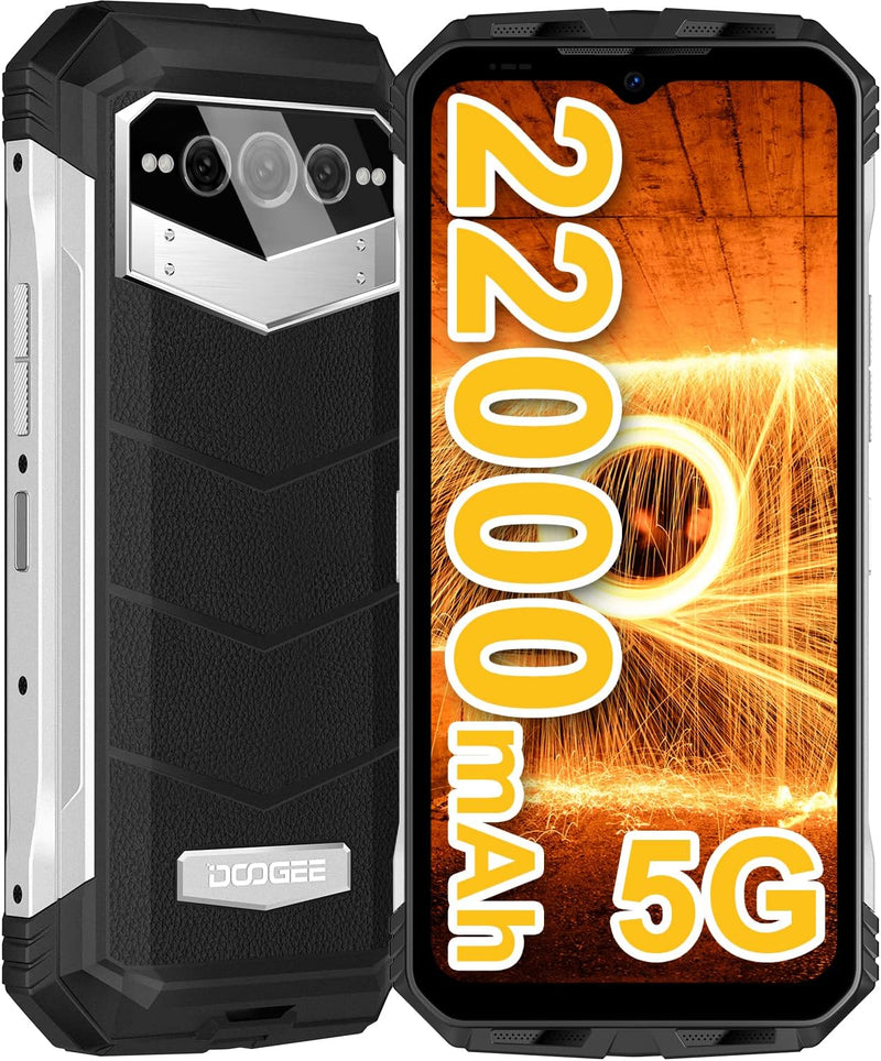 DOOGEE VMAX 5G Outdoor Handy ohne Vertrag, 20GB+256GB Dimensity 1080, 22000mAh Grosser Akku, 108MP K