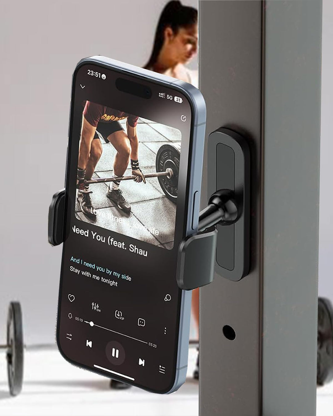 APPS2Car Handyhalterung Fitnessstudio Magnet für Fitnessstudio,360 einstellbar Gym Halterung,handyha