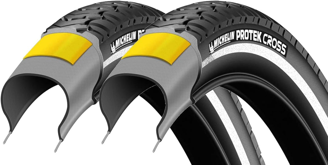 2 Stück 28 Zoll Protek Cross Fahrrad Reifen 37-622 Pannenschutz 28x1.4 Reflexstreifen
