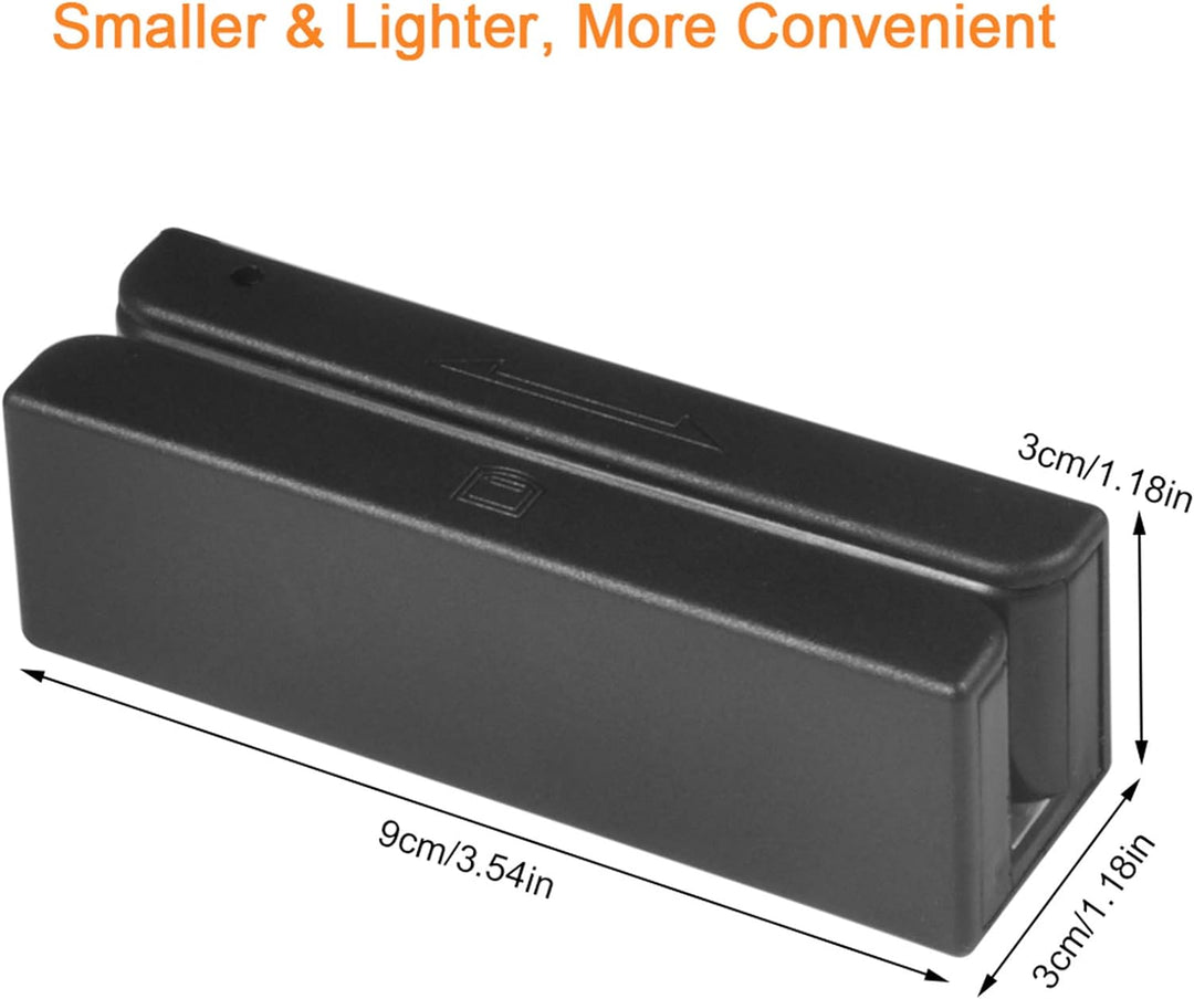 Cuifati Magnetischer USB-Kreditkartenleser, 3-Spur-Smartcard-Leser MSR580, für TXT, Word, Excel, POS