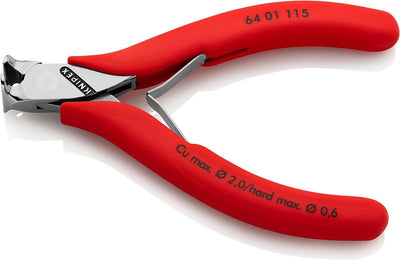 Knipex Elektronik-Vornschneider mit rutschhemmendem Kunststoff überzogen 115 mm 64 01 115 mit Facett