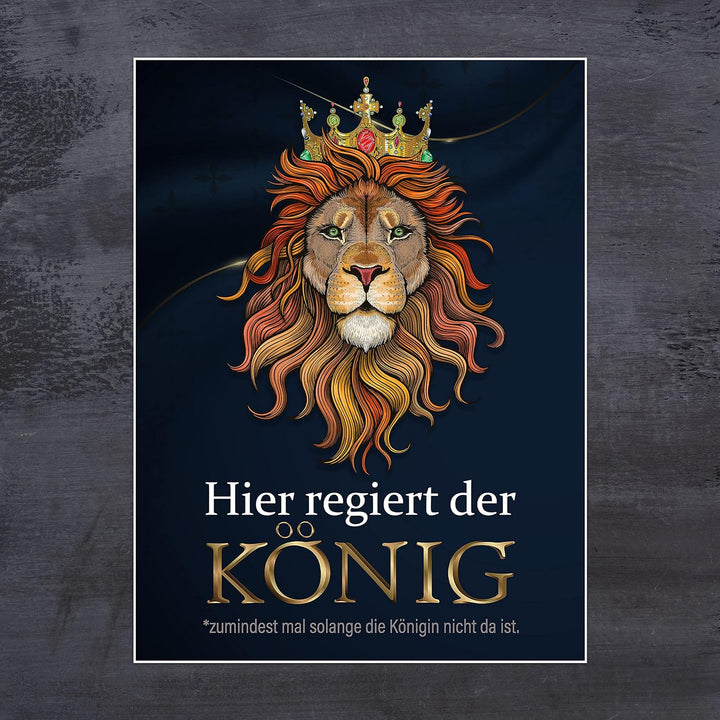 wandmotiv24 Poster als Wanddeko, Grösse 80x60cm, Hier regiert der König, Löwe, Königin, Afrika, Tier