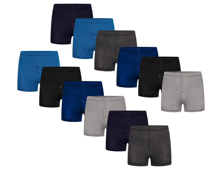 ASRL® Packung mit 6 Herren-Boxershorts aus Jersey, einfarbig, Shorts, Unterwäsche, taillierte Boxers