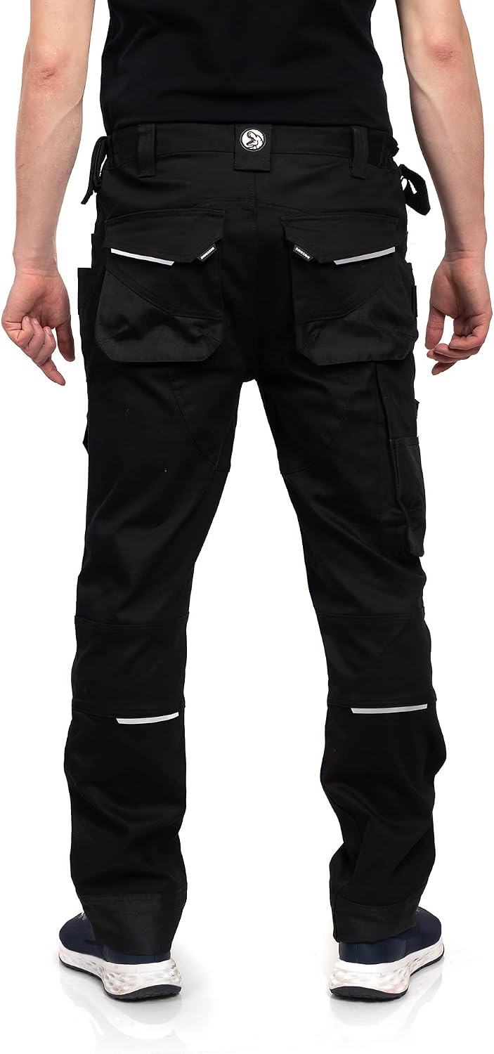 DINOZAVR Flex Lange Herren-Arbeitshose - Stretch Männer Bundhose - Elastische Cargohose mit Spandex