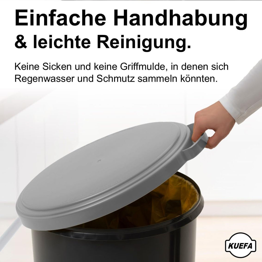 KUEFA VLC 60L Müllsackständer, Mülleimer mit Klemm-Ring Gelber Sack, stabil, strapazierfähig, geruch