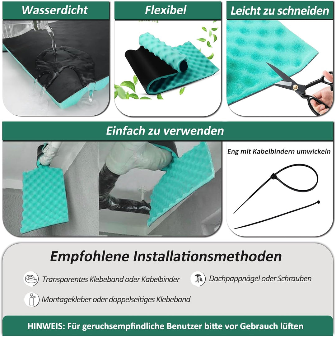 BXI Doppelte Schalldämmung Schallisolierschaum, 100 x 34 x 2,5 cm Eierkarton Schallabsorbierender Ak