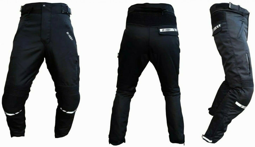 BI ESSE - wasserdichte Motorradhose für Herren mit zertifizierten Protektoren (Schwarz XS) XS Schwar