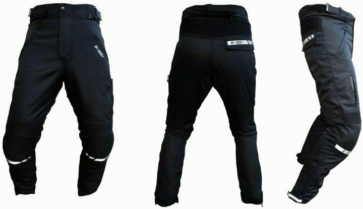 BI ESSE - wasserdichte Motorradhose für Herren mit zertifizierten Protektoren (Schwarz XS) XS Schwar