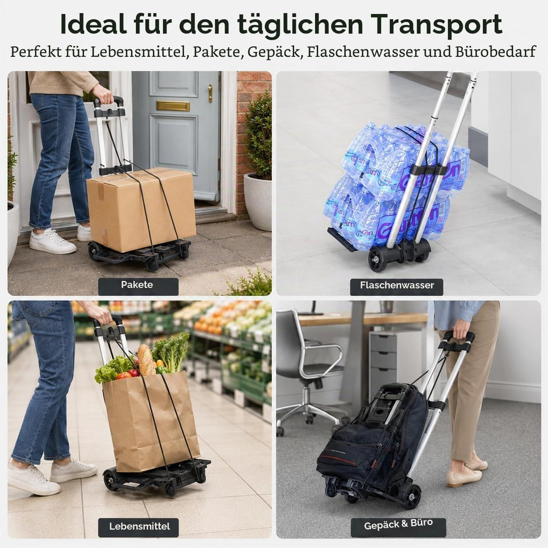 Transportwagen klappbar,Sackkarre Klappbar/Alu-Sackkarre/Trolly Dolly Faltbarer Trolley Handkarre Ge