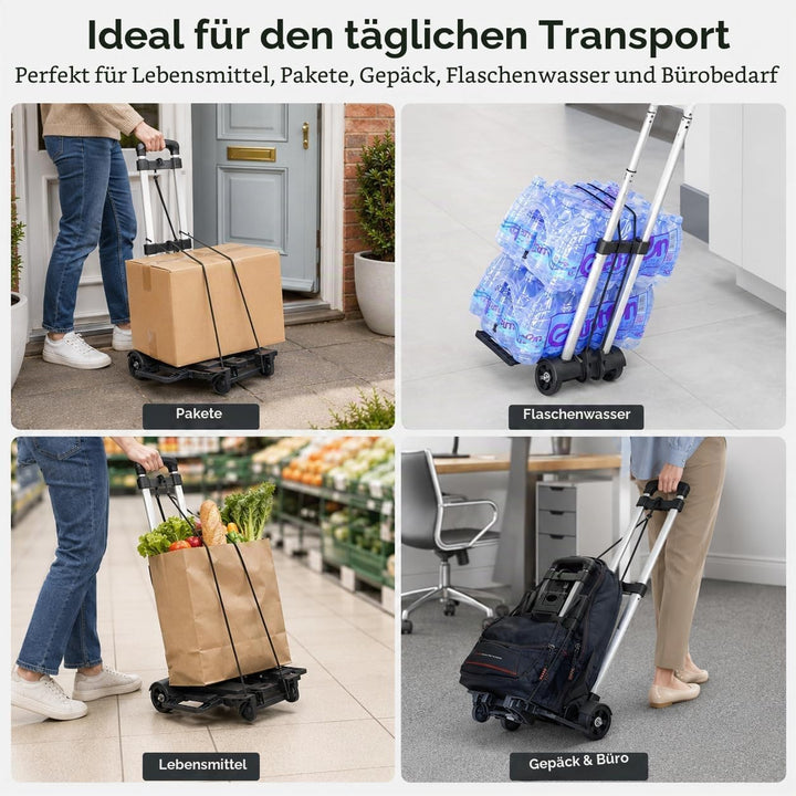 Transportwagen klappbar,Sackkarre Klappbar/Alu-Sackkarre/Trolly Dolly Faltbarer Trolley Handkarre Ge