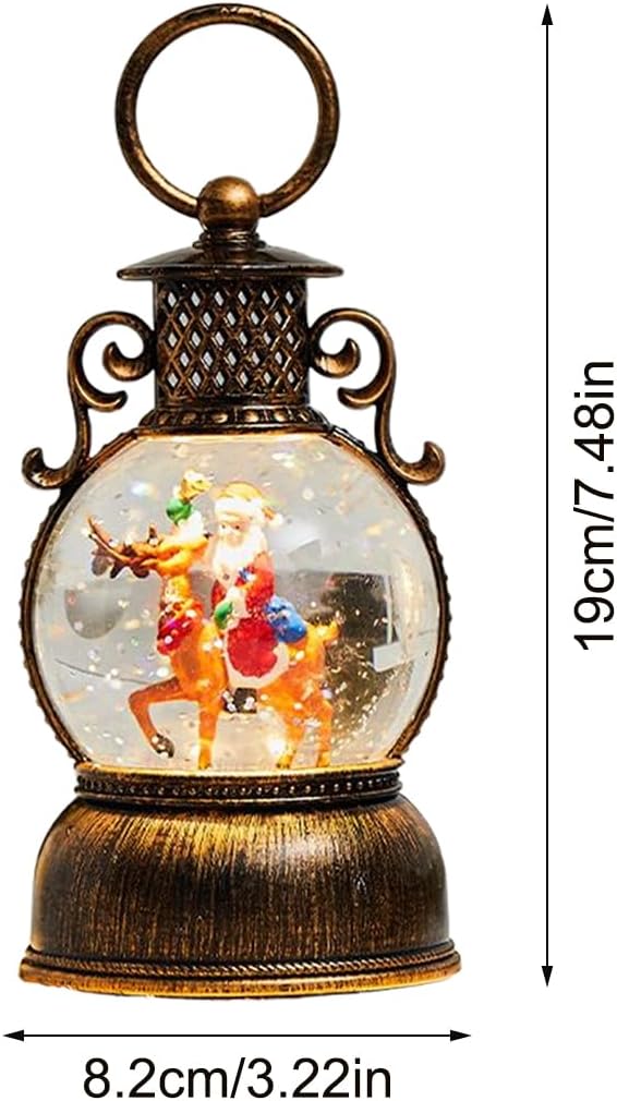 Weihnachts Schneekugel Laterne | Partyszene Requisiten | Beleuchtete Weihnachtskugel mit Weihnachtsm