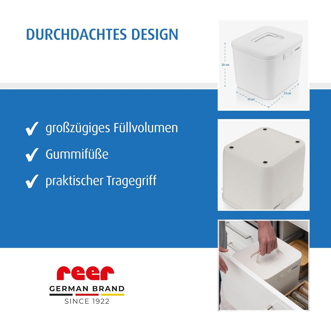 reer SafeContainer Aufbewahrungsbox | Schutz vor gefährlichen Kleinteilen | kindersicherer Verschlus