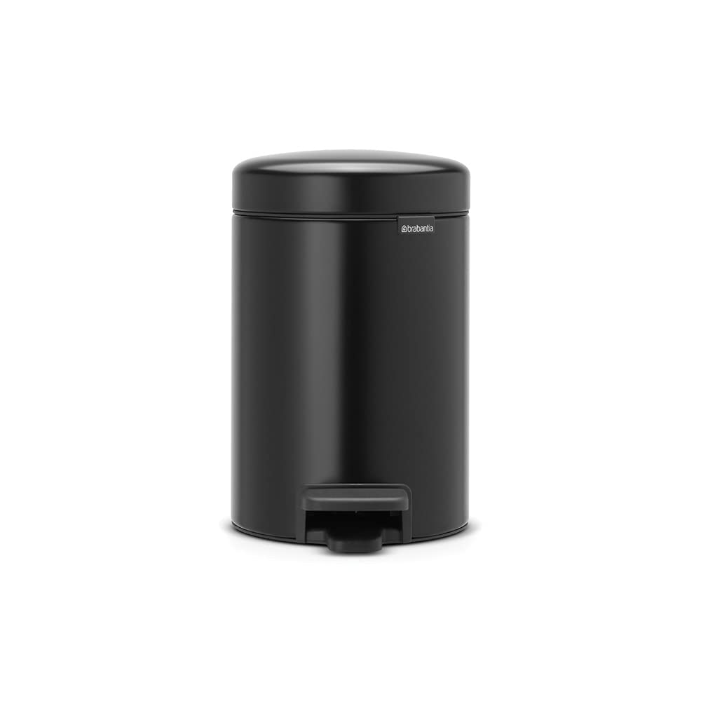 Brabantia 113321 Treteimer mit Inneneimer aus Kunststoff, stahl, MattSchwarz, 3Liter 3 Liter Matt Bl