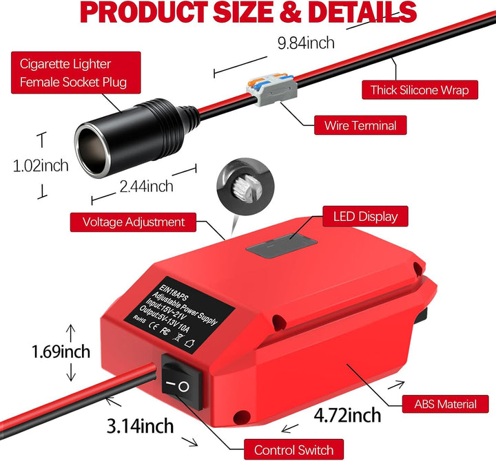 Adapter für Einhell 18V zu 12V Step Down Konverter,DIY Ladegerät Konverter