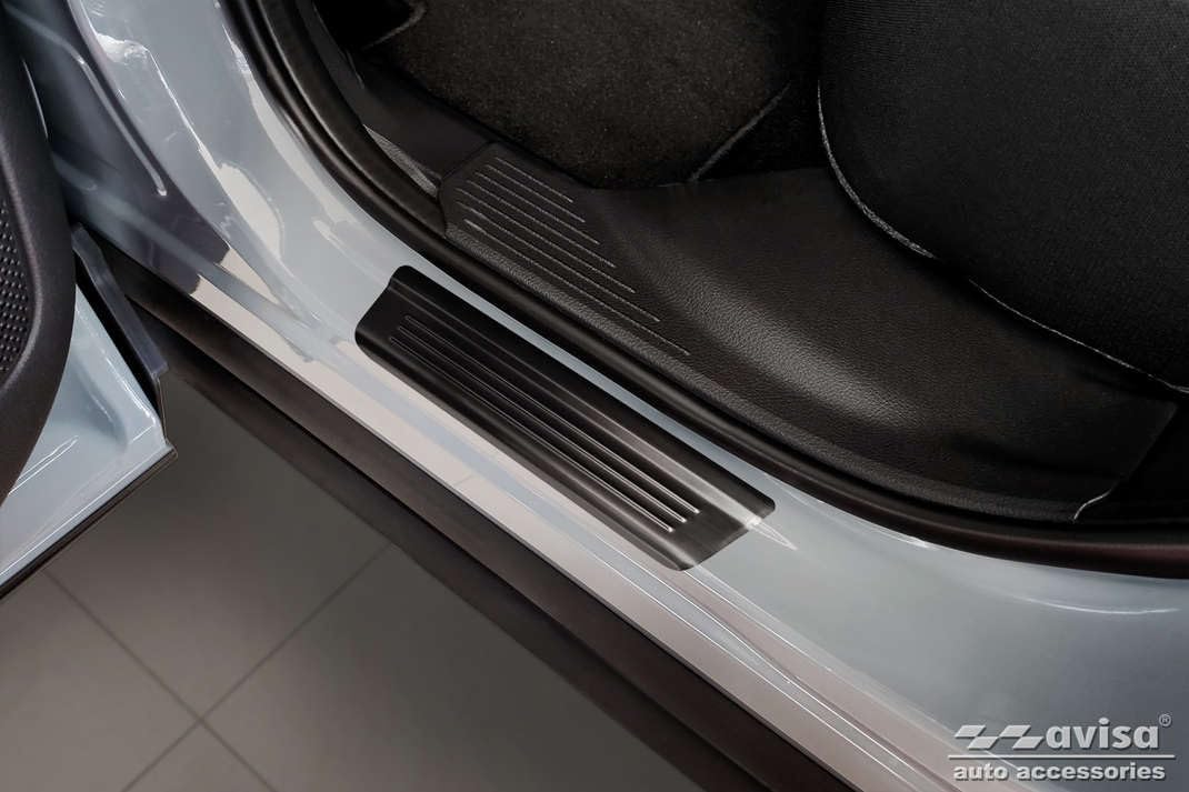 Avisa Black Stainless Steel Door sill Protectors Compatible with Nissan Qashqai III 2021- - 'Special
