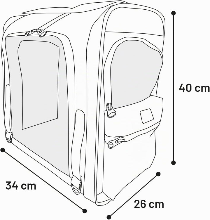 Hunderucksack - Rucksack Yoda Grün – 34x26x40cm – Polyester – Öffnungen vorn/Oben/seitlich – Rahmen