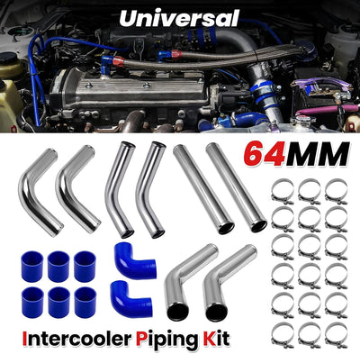 maXpeedingrods Universal 2.5 Inch Aluminum Ladeluftkühler Turbo-Rohrleitungs-Kits Rohr Intercooler P