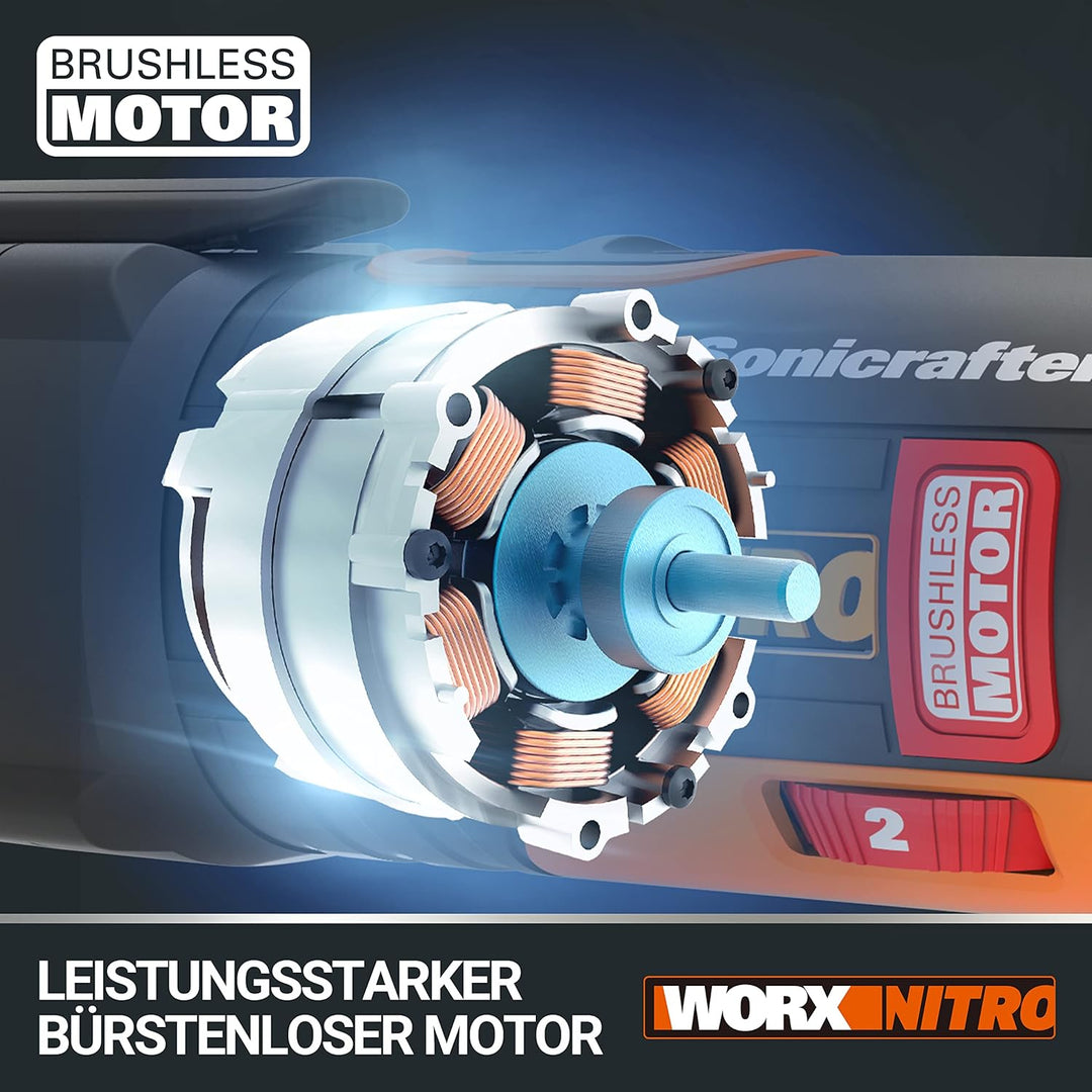 WORX WX693.9 NITRO Sonicrafter Akku Multifunktionswerkzeug 20V – bürstenloser Motor – vielseitig zum