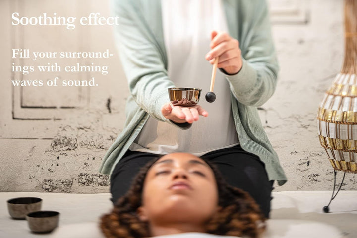 Sonic Energy Nagi Klangschalen Set – 3-teilig, stehend – Für Meditation, Yoga & Achtsamkeit – Inkl.