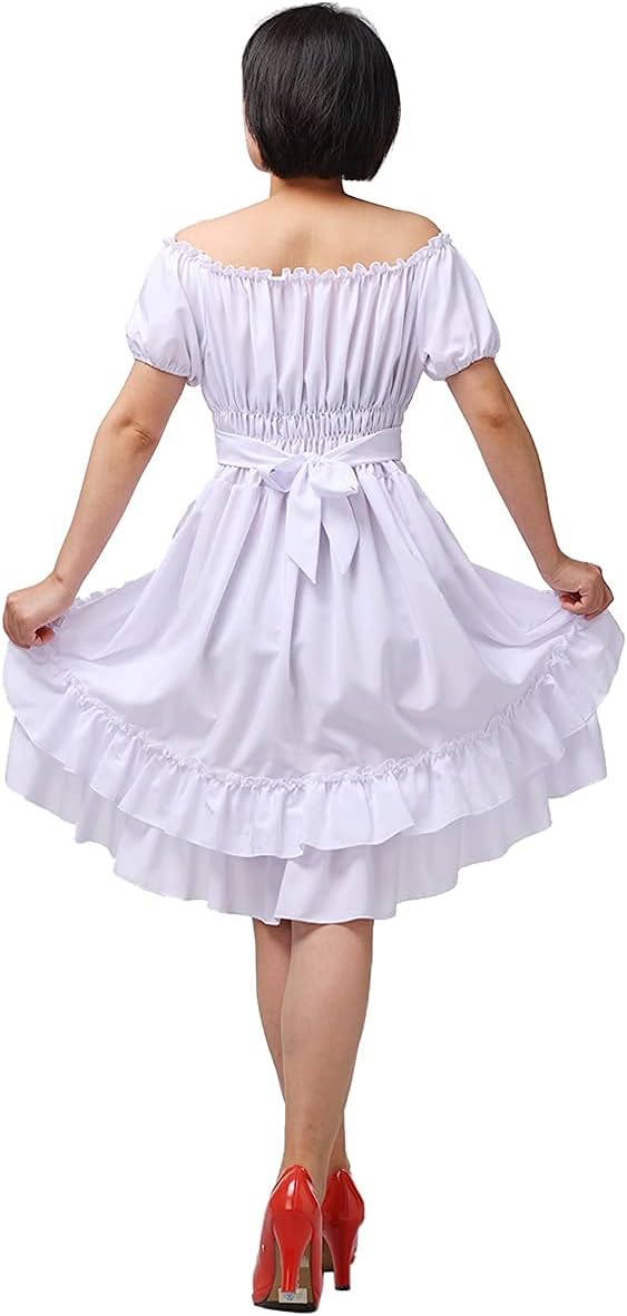 COSDREAMER Damen Gothic Kleid Steampunk Ruffle High Low Dress Viktorianisches Kleid