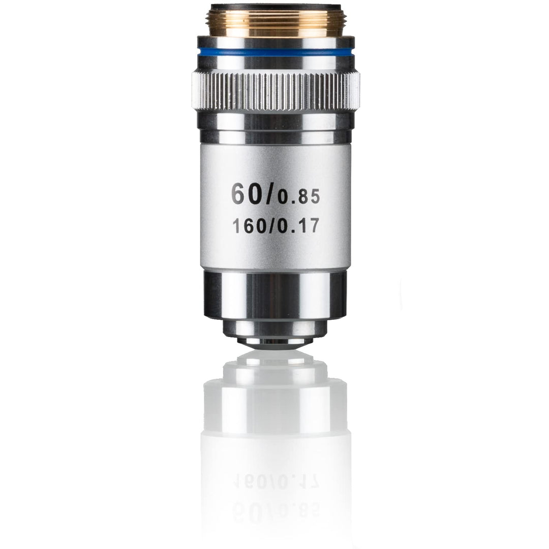 Bresser Mikroskop Objektiv DIN-60x, achromatisch für DIN/RMS Gewinde Single Single, Single Single