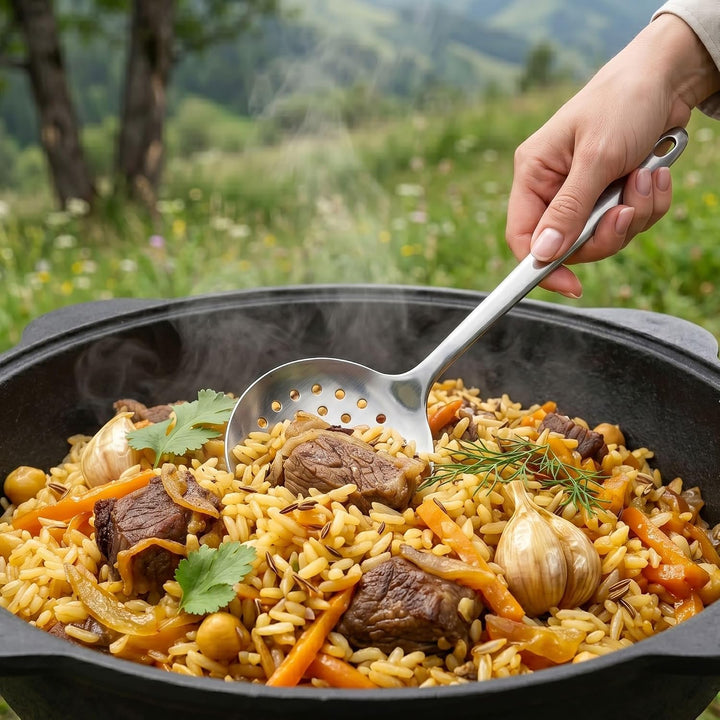 Wok Gusseisen 22 L (runder Boden) Kazan mit Schaumkelle NAMANGAN Uzbek Kasan Uzbekisch Asia WOK Cast