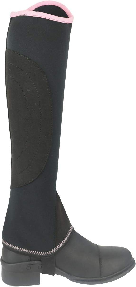AK Neopren Curved Zip Reiten Halbchaps AKRS-1828 3XL schwarz / rosa, 3XL schwarz / rosa