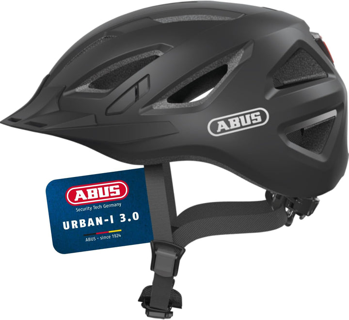 ABUS Stadthelm Urban-I 3.0 - Fahrradhelm mit Rücklicht, Schirm und Magnetverschluss - für Damen und