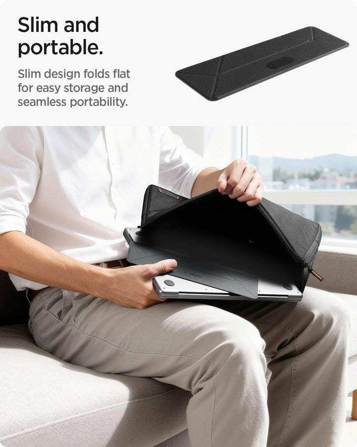 Spigen Slim Fold Tragbarer Laptop-Ständer & Tastatur-Erhöhung, Faltbar, Ergonomisch Verstellbar, Ant