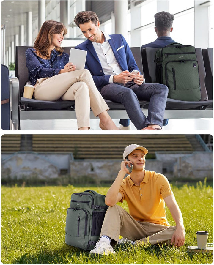 ECOHUB Rucksack 40x20x25 für Ryanair Flugzeug Reiserucksack Handgepäck Gepäck Laptop Daypacks PET-Re