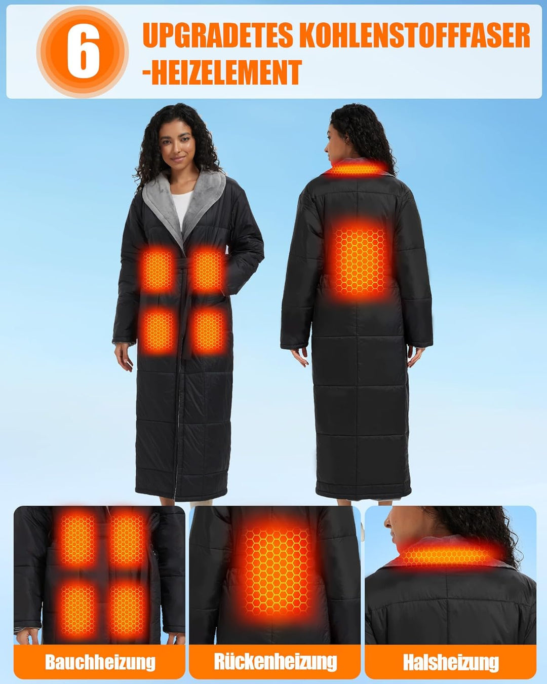 CYCYHEAT Heizdecke mit Ärmeln 20000mAh Akku Kabellos für Herren & Damen – Verbesserte Heiztechnologi