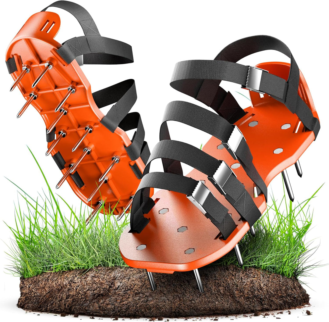 GRÜNTEK Rasenlüfter-Nagelschuhe für gesündere Rasenflächen, rutschfestes, rostfreie Dornen, zum Rase