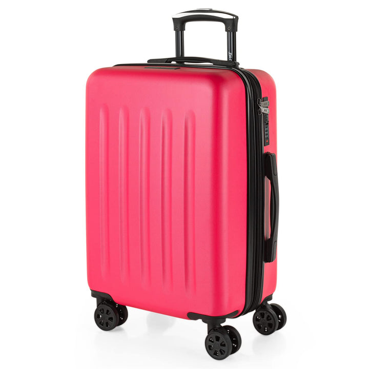 SKPAT Reisekoffer-Set, 4 Räder, Reisekoffer-Set, leicht, mit Zahlenschloss Fuchsia M, Fuchsia M