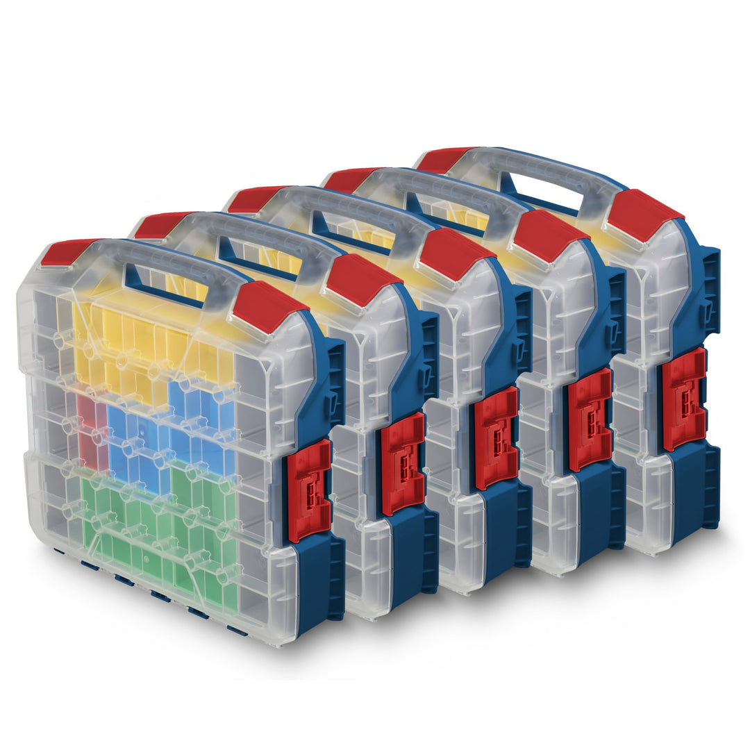 L-BOXX W-BOXX 102 Professional Blau | 5er-Set Premium Sortimentskasten L-Case | Stapelbare Schrauben