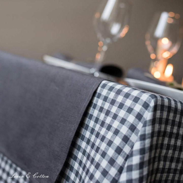 Linen &amp; Cotton Tischläufer Stoff Tischband Tischdeko Hygge 100% Leinen, Grau (40 x 350 cm) Lang Läuf