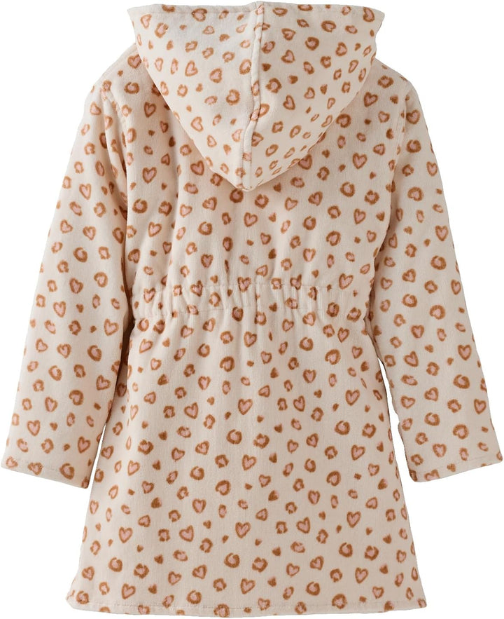 Vertbaudet Kinder Bademantel LEOPARD mit Recycling-Baumwolle BLANC 98-104, BLANC 98-104