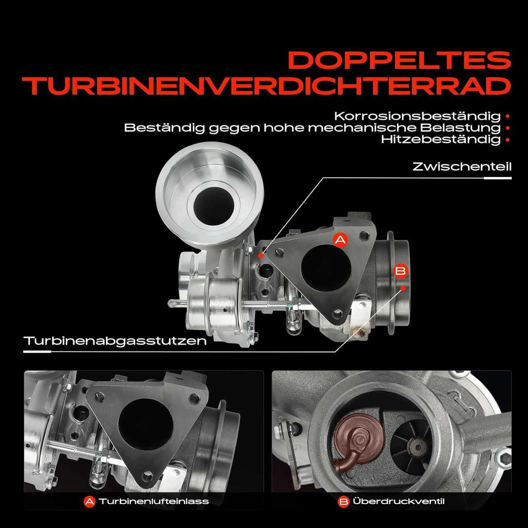 Frankberg Abgasanlage Turbolader Abgasturbolader Diesel Kompatibel mit A-Klasse W169 2.0L 2004-2009