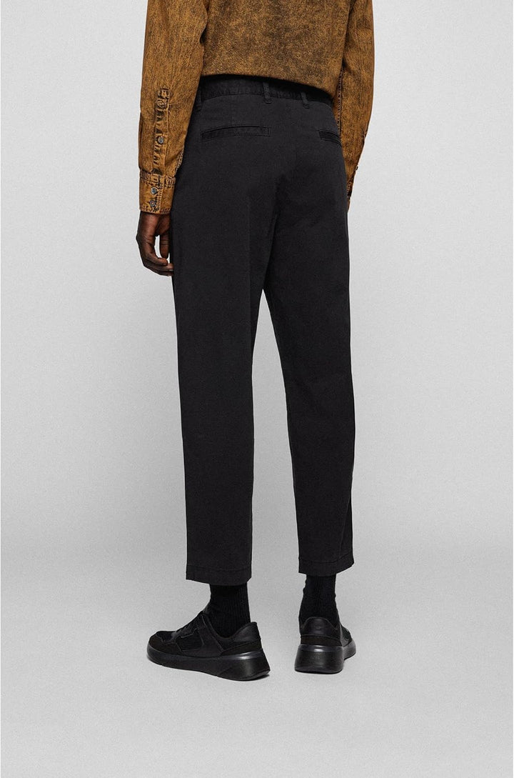 BOSS Herren Statum Relaxed-Fit-Hose aus wasserabweisender Stretch-Baumwolle, 50 Black1