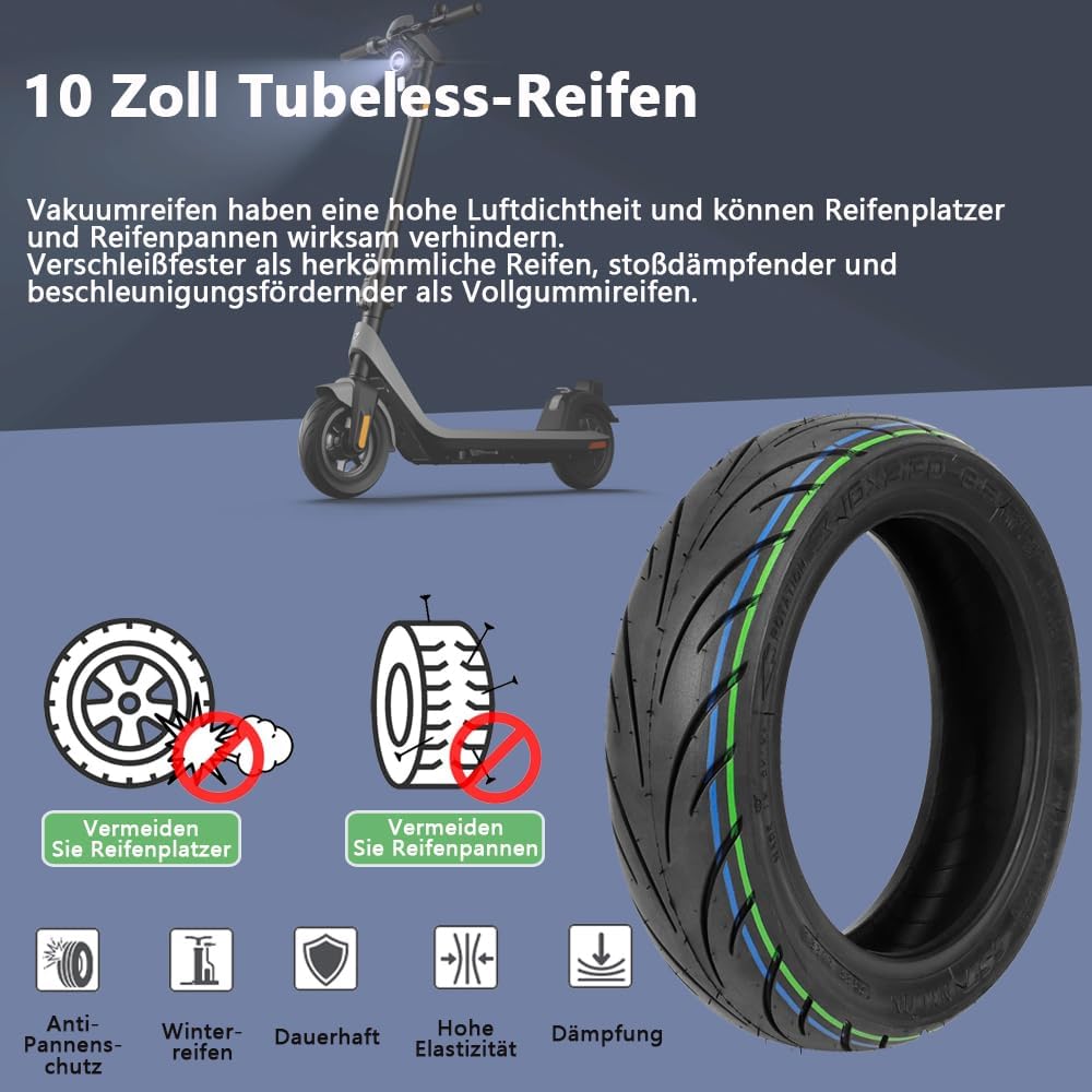 VOLOHAS 10-Zoll-Vakuumreifen für NIU KQi2/KQi2 Pro Elektroroller 10 * 2,3-6,5 Spezielle explosionsge
