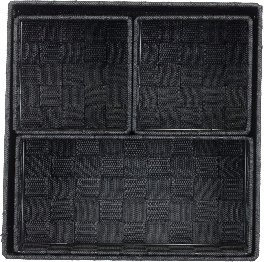 Brandsseller 4er Set Aufbewahrungsboxen - 28x28x10 cm, 26x13x9 cm, 13x13x9 cm (2x) – eckige Regalkör