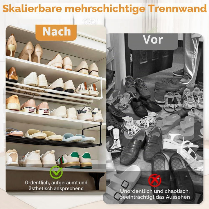 Schuhregal Ausziehbar zum Aufhängen, Schuhorganizer Hängend, Schuhaufbewahrung Platzsparend, Regal f