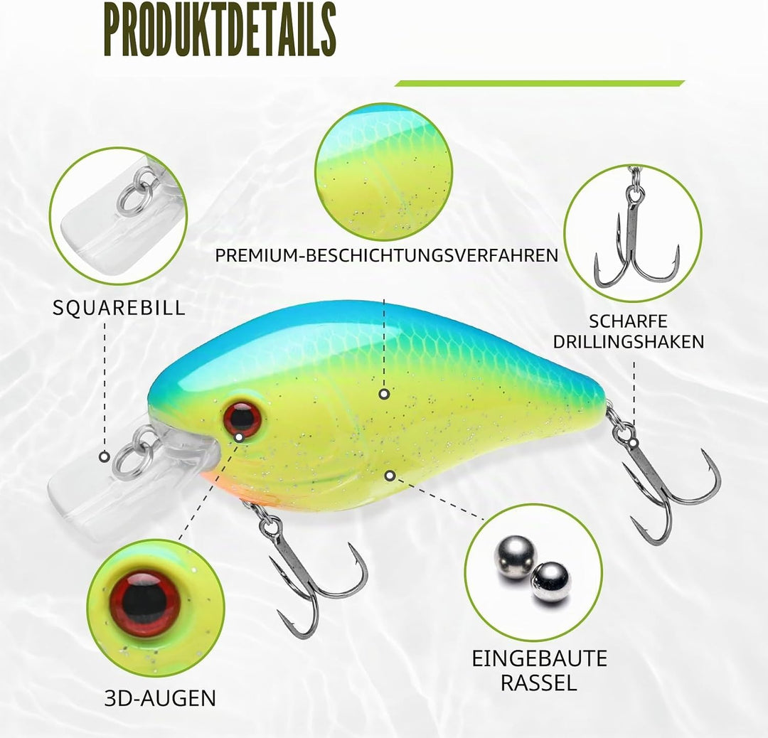 TRUSCEND Swimmax für Süss- und Salzwasser, Lebensechte Angelköder für Barsch, Forelle, Crappie, Zand