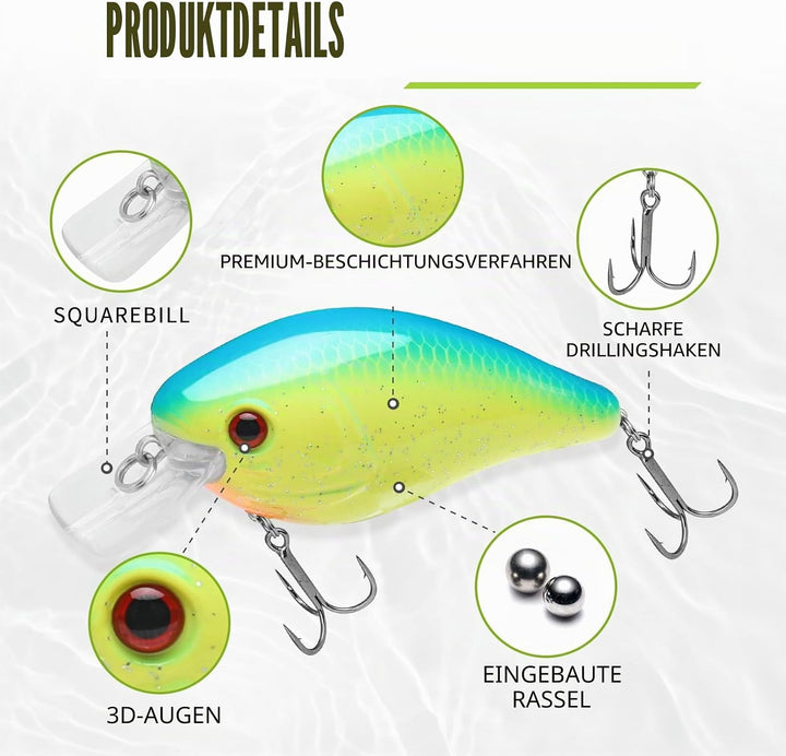 TRUSCEND Swimmax für Süss- und Salzwasser, Lebensechte Angelköder für Barsch, Forelle, Crappie, Zand