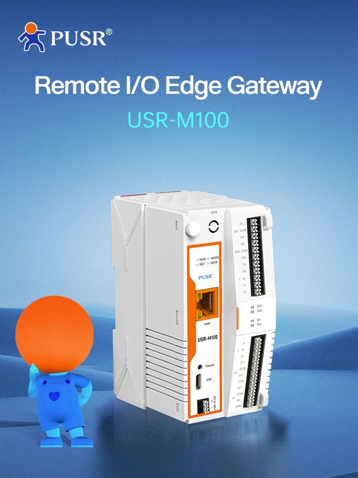 PUSR USR-M100-ETH Industrielle Remote IO Edge Computing IOT Gateway 4g Modem IO Controller MQTT/SSL
