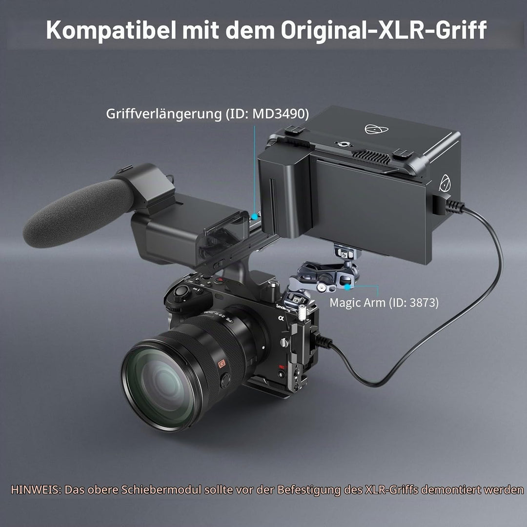 SMALLRIG Cage für Sony FX30 FX3 mit HDMI-Kabelklemme, Klassisch Hellschwarze Oberfläche, Inklusive K