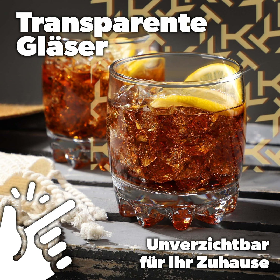 KADAX Wassergläser, Set de 6, Trinkgläser, Saftgläser aus Glas, robuste Gläser für Wasser, Saft, Gar