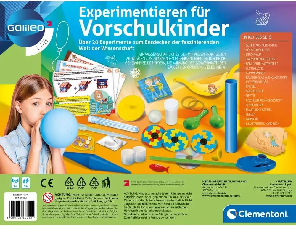 Galileo Lab Experimentierkasten für Vorschulkinder - Über 20 spannende Wissenschafts Experimente für